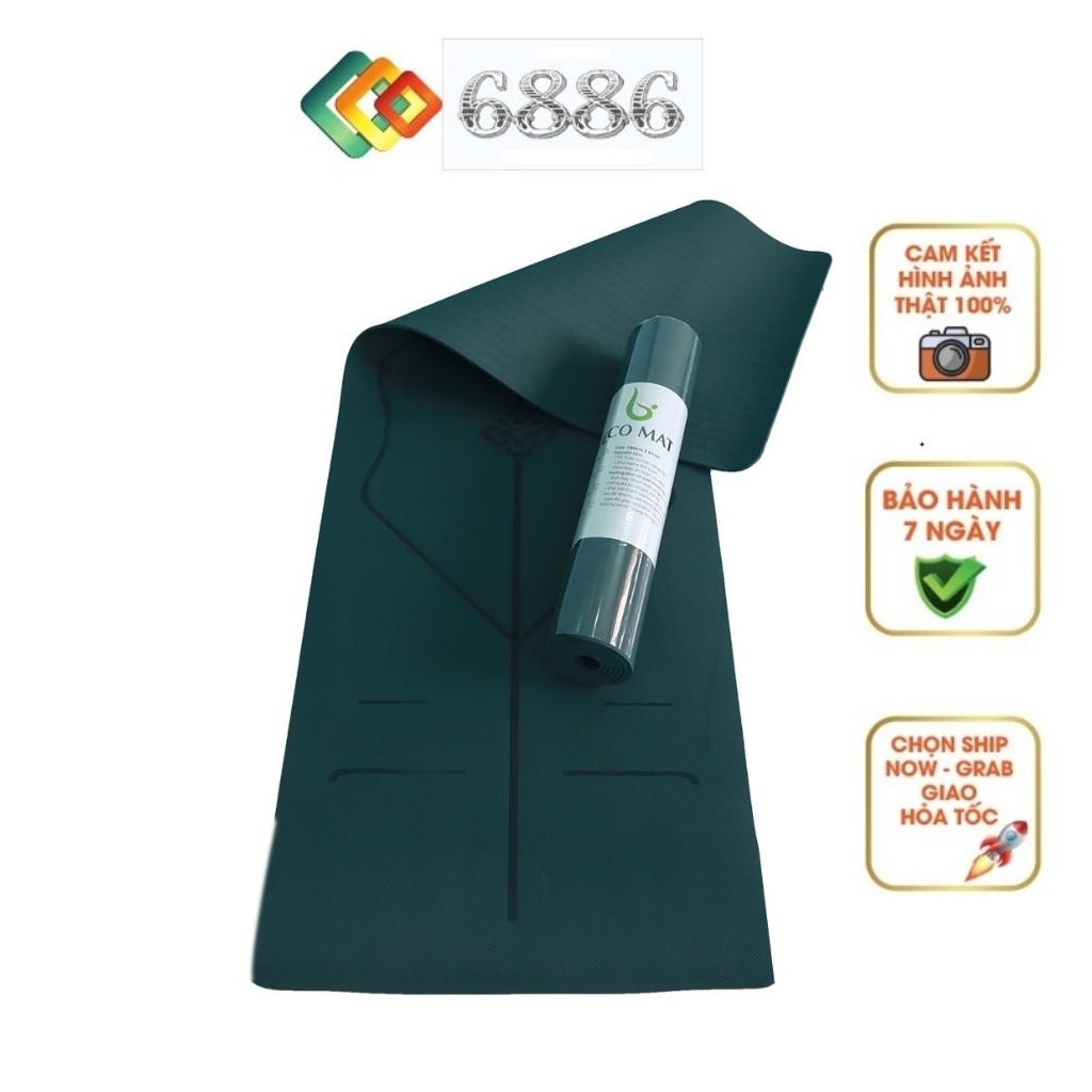 Thảm Tập Yoga 686ECO8MMDT ECO MAT [FREESHIP] Thảm Chất Liệu TPE Cao Su Định Tuyến Kèm Túi Dây và Đựng Cao Cấp Trend 2020