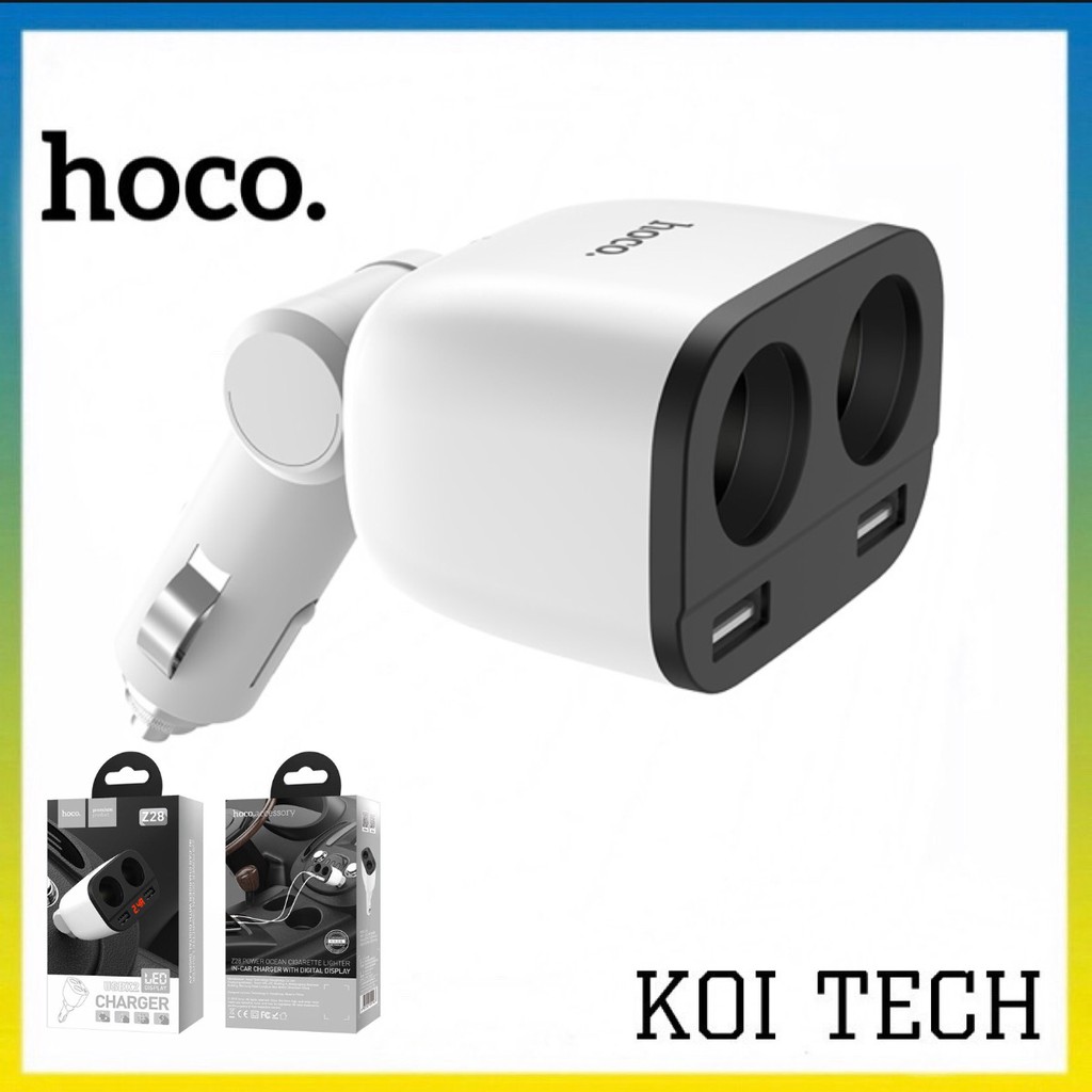 Tẩu sac nhanh 2.4 4 cổng sạc trên oto hoco z28 - củ sạc trên xe hơi 4 cổng sạc chống cháy nổ - vienthonghn