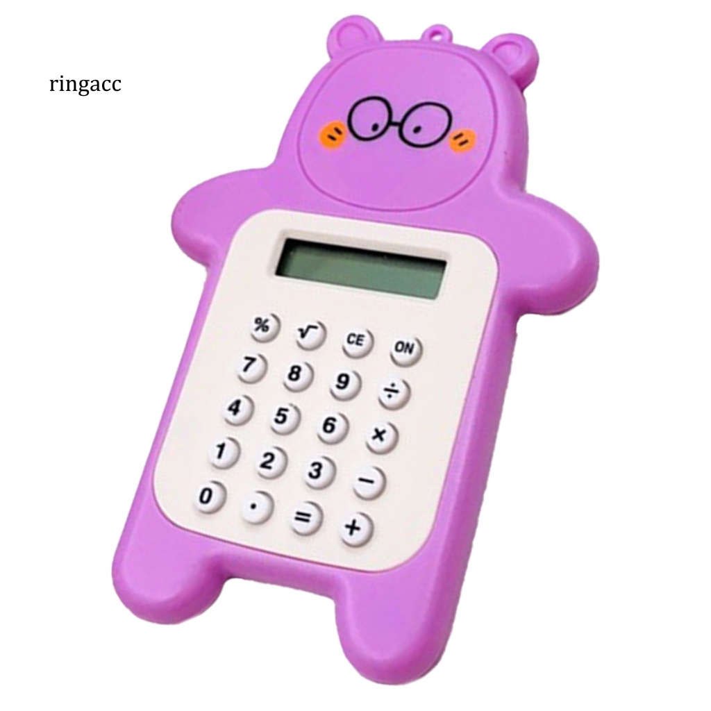 Máy Tính Cầm Tay Mini Màn Hình Kỹ Thuật Số Họa Tiết Hoạt Hình Dễ Mang Theo Tiện Dụng