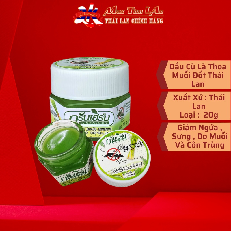 Dầu Cù Là Thoa Mỗi Đốt GREEN HERB 20g Thái Lan