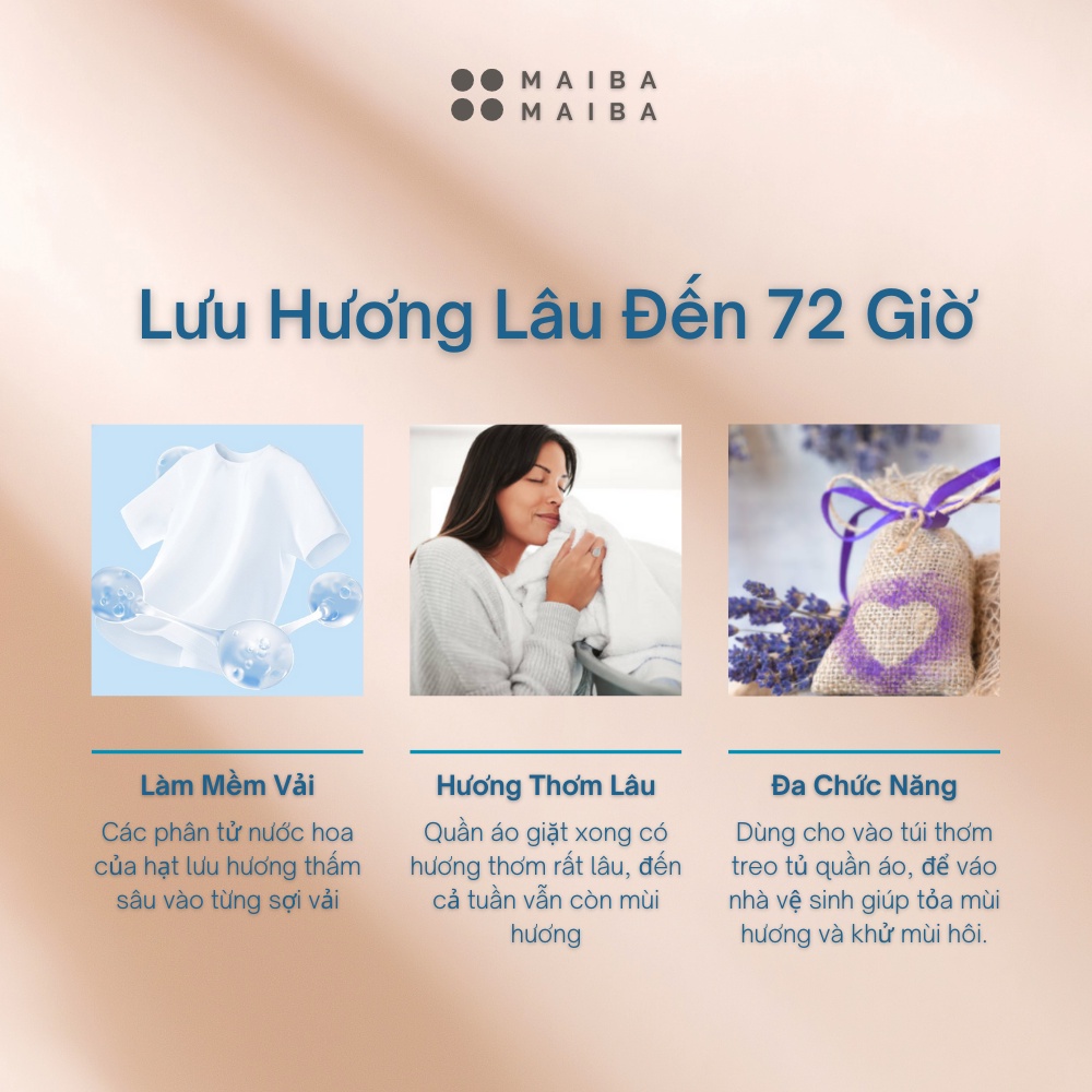 Viên Giặt Xả Thơm Quần Áo MAIBA Lưu Hương Lâu Phai Độc Đáo 100G