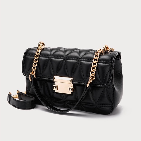 🌸Hàng Order🌸 Túi Xách Nữ CEEKAY Kẻ Lưới Nắp Bấm Vàng Quai Da Phối Xích Sang Chảnh Nữ Tính 🌸Hàng Quảng Châu