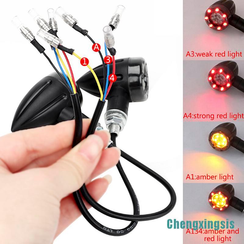 Đèn Led Xi Nhan Màu Hổ Phách + Đỏ Chuyên Dụng Cho Xe Mô Tô / Xe Đạp