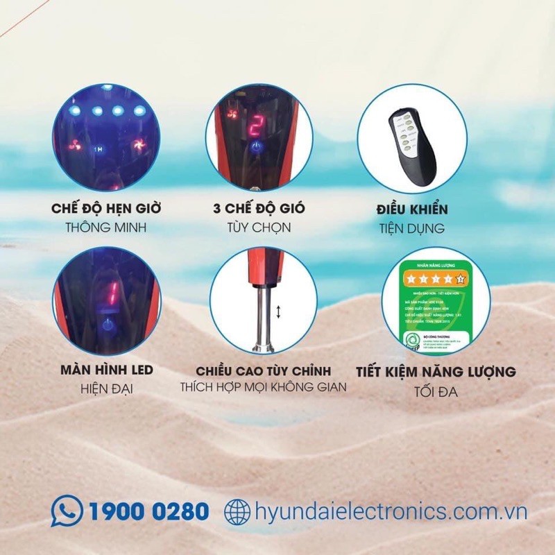 Miễn Phí ShQuạt cây điều khiển từ xa Hyundai HDE 6100 hàng chính hãng, bảo hành 12 tháng. | BigBuy360 - bigbuy360.vn