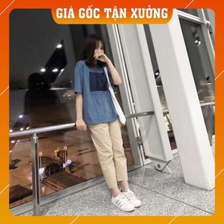 Quần kaki xuông sắn gấu