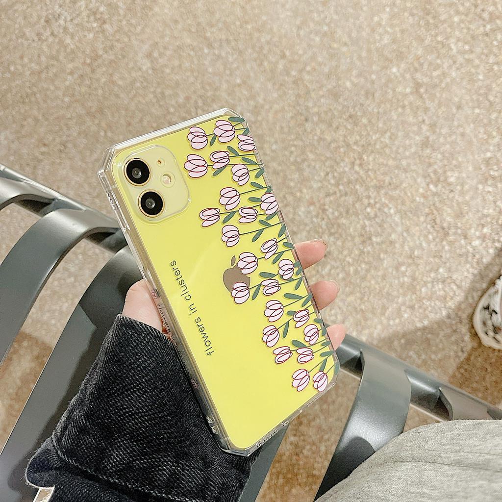 Ốp lưng iphone ốp Điện Thoại Trong Suốt In Họa Tiết Hoa Phong Cách Hàn Quốc Cho iphone 5/5s/6/6plus/6s/6splus/7/7plus/8/8Plus