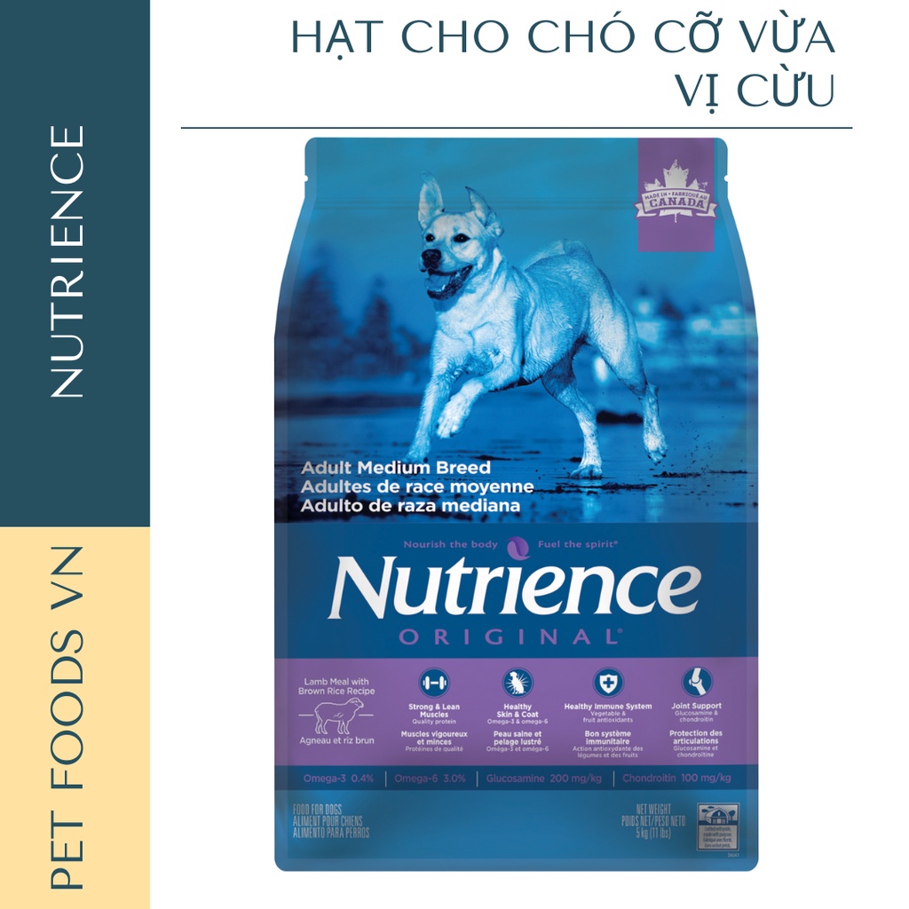 Hạt cho chó cỡ vừa NUTRIENCE Original Medium Breed 500g vị Cừu