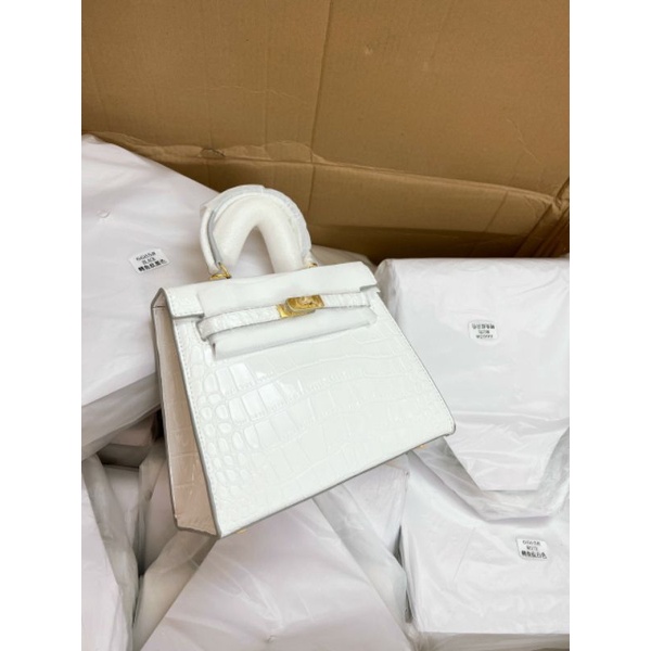 TÚI HM KELLY CHẤT DA SẤU  SUPER SZ 25