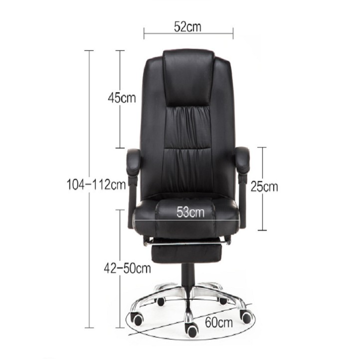 Ghế giám đốc có massage bằng da có ngả lưng và duỗi chân ngủ trưa RC-01