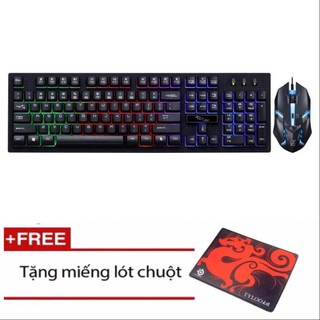 Combo bàn phím và chuột G20 chuyên Game Led 7 màu + tặng kèm tấm lót chuột