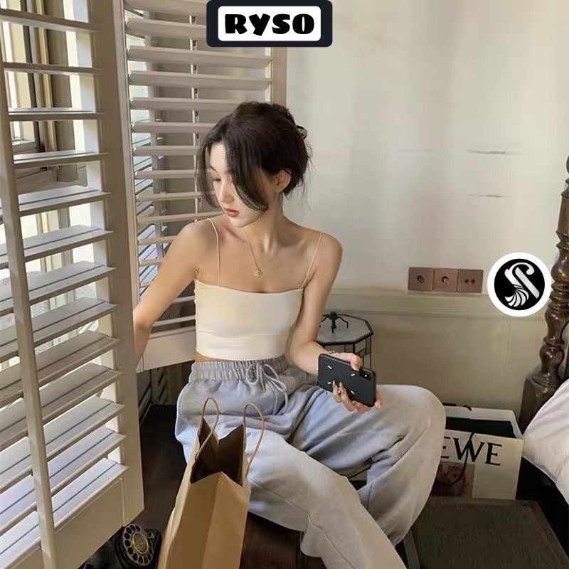 Áo 2 Dây Croptop Sợi Bún Croptop Chất Thun Gân Ôm Body 2s Sexy