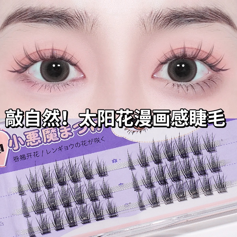 Hộp cụm lông mi giả HLLR cong tự nhiên dành cho trang điểm làm đẹp