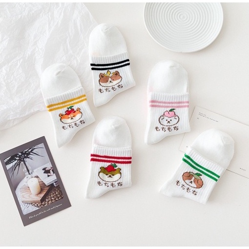 Vớ Tất Cổ Cao Có In Hình Các Con Vật Dễ Thương - Vớ Cotton Nữ