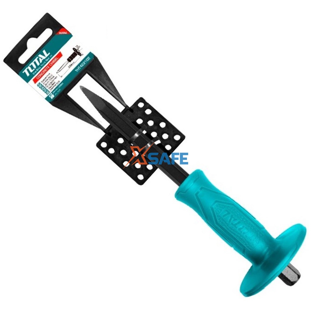 Đục bê tông nhọn TOTAL THT4221026 Đục cầm tay thép carbon 45# cao cấp, chắc chắn, bền bỉ, chịu lực tốt - [Xsafe]