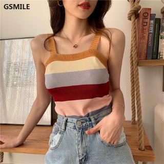 Áo tank top nữ cổ yếm kẻ sọc thời trang cho nữ
