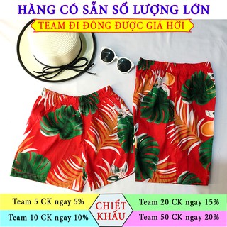 Quần Hawai, quần trái cây đi biển mẫu quả đào vải katecotton thoáng mát