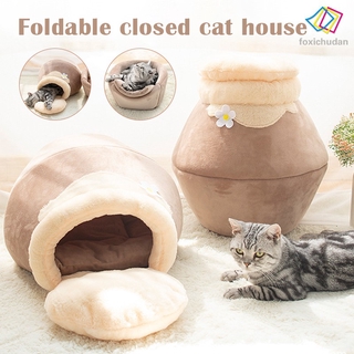 Ổ nằm giữ ấm cho mèo cưng gấp gọn tiện lợi