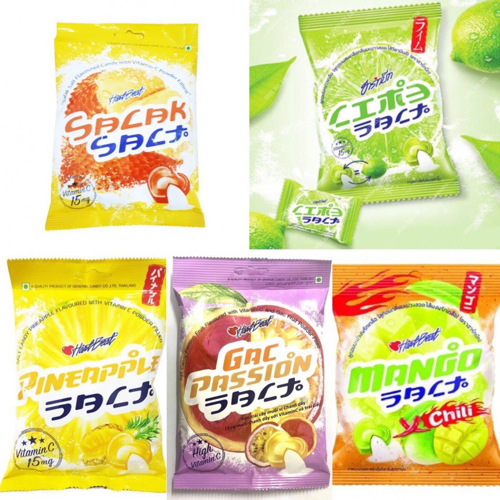 Kẹo Chanh Muối/ Dứa Muối / Mây muối / Chanh dây / Xoài Muối ớt Thái Lan 120g
