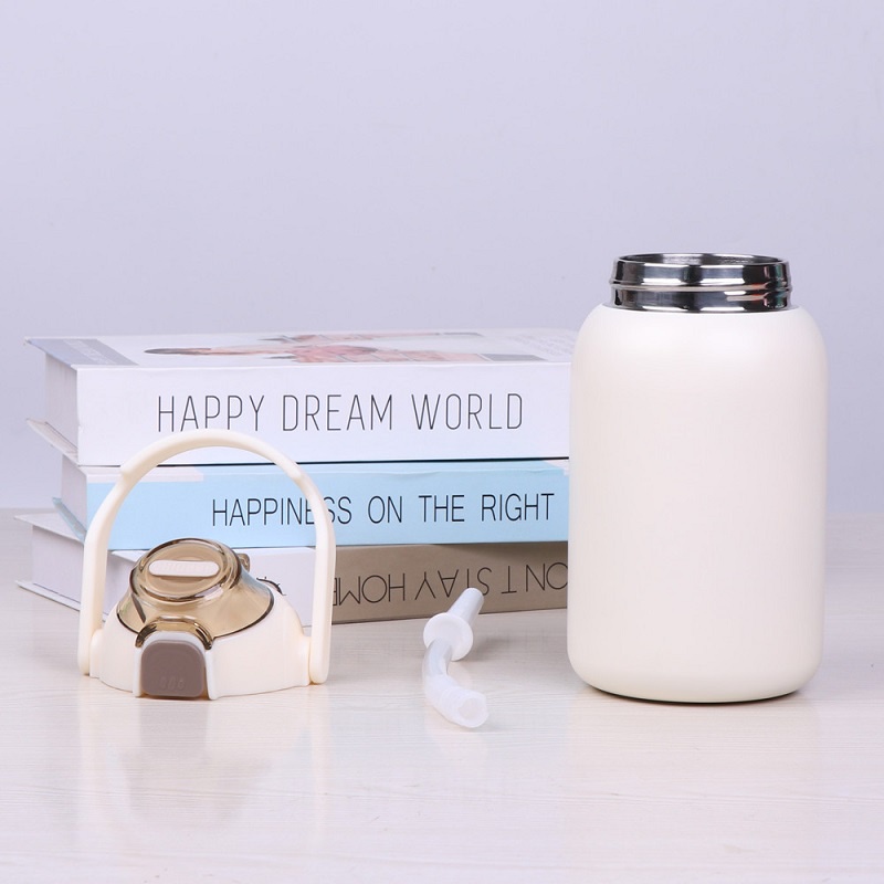 Bình giữ nhiệt TAKE AWAY thể tích 850ML cốc bụng dung lớn Đi kèm với một cầm và ống hút để dễ dàng di chuyển