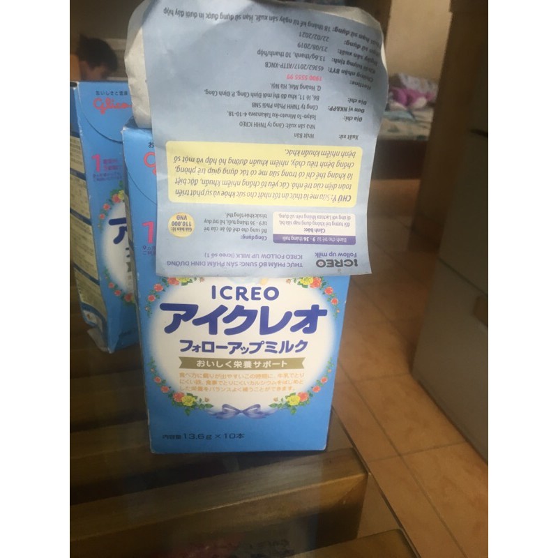 Sữa Glico Icreo số 1 dạng thanh cho trẻ từ 9 tới 36 tháng(13.6gx10)