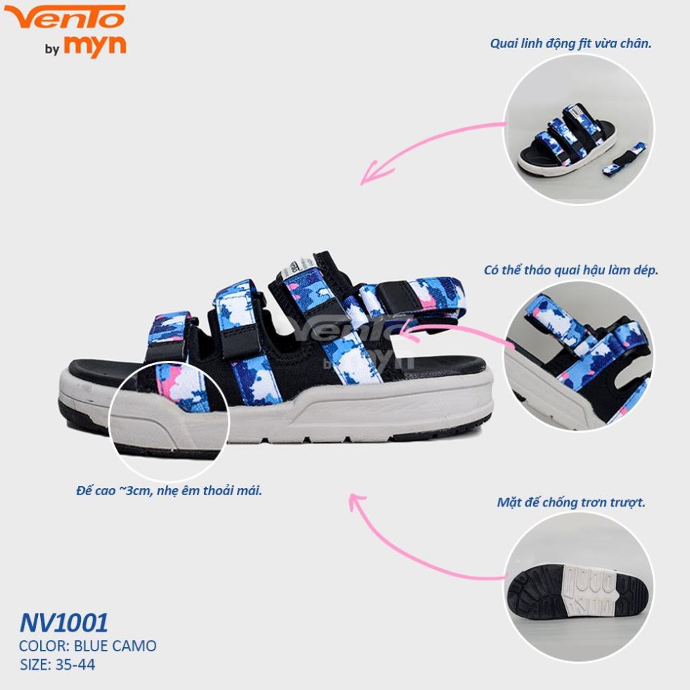 [Mã WABRWS24 giảm 15% đơn 150K] Giày Sandal Vento Nam Nữ - NV 1001 F5 - xanh dương (camo) -ku7
