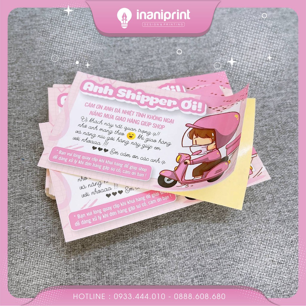 [SIÊU HOT] TEM THANK ANH SHIPPER - nhãn dán cám ơn anh ship màu hồng cực dễ thương