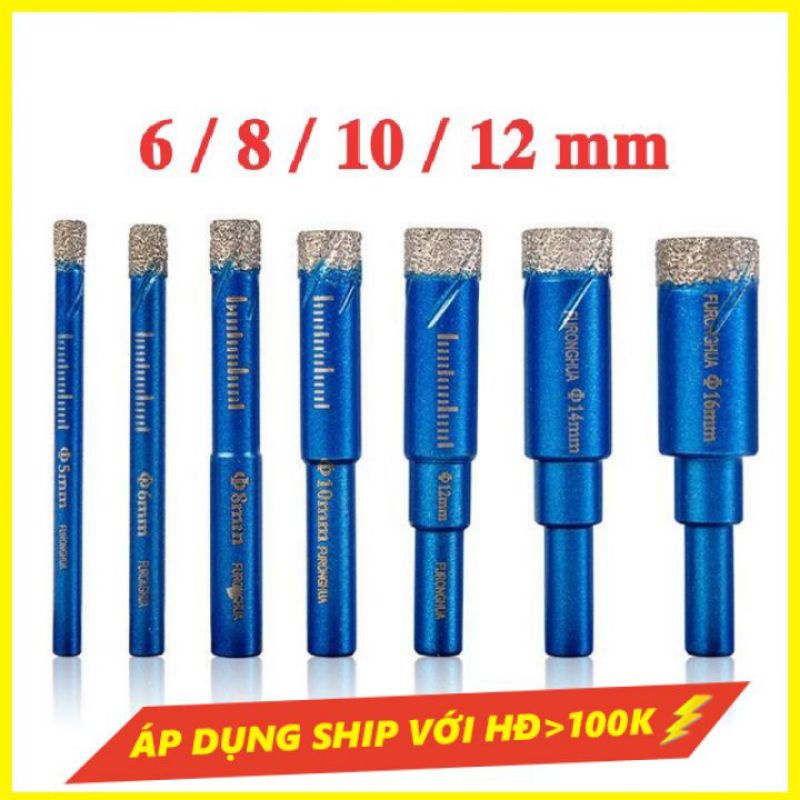 Mũi khoan gạch đá cứng, đá hoa cương, đá granite, đá cầu thang 6/8/10/12mm