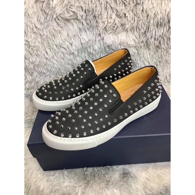 Giầy Slip on Nam VLTN đính Đinh[freeship]_Giầy lười da tán đinh cho nam NEW | BigBuy360 - bigbuy360.vn