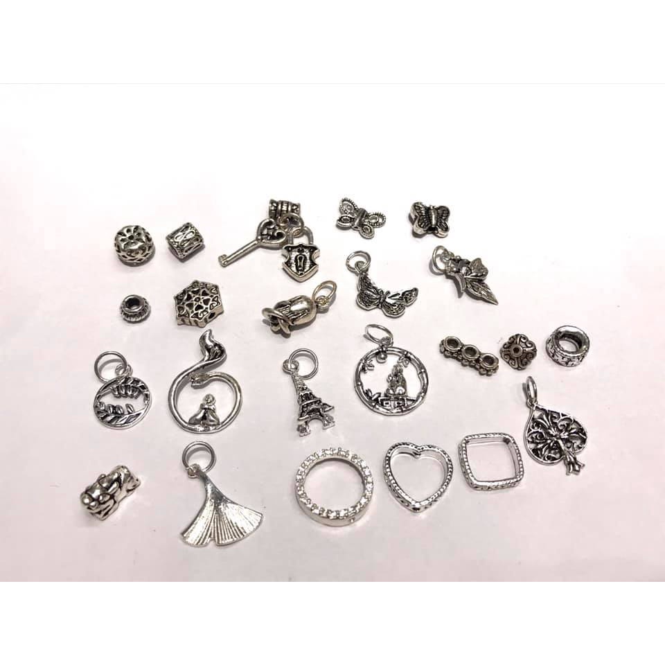 Charm treo bạc 925 lẻ TUDO dùng để mix Vòng handmade DIY cao cấp - Charm phong thủy