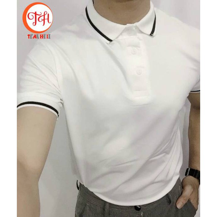Áo Thun Nam POLO Cotton Cá Sấu TAHISTYLE Áo Phông Cổ bẻ Tay Ngắn Cao Cấp Có Viền Màu Trắng | BigBuy360 - bigbuy360.vn