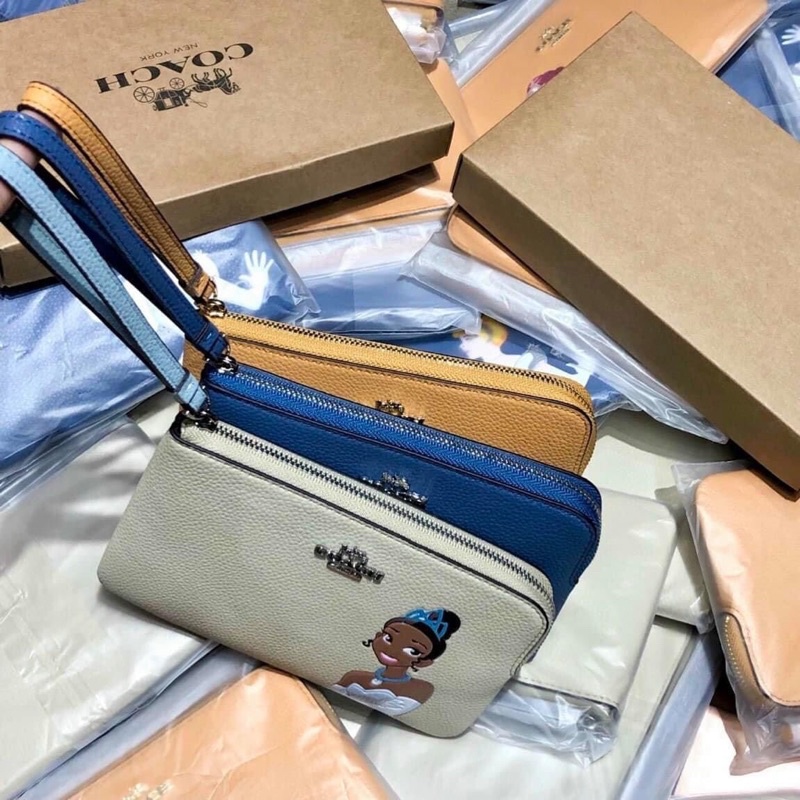 Ví Coach Mỏng siêu cưng da thật hoạ tiết lạ Fullbox