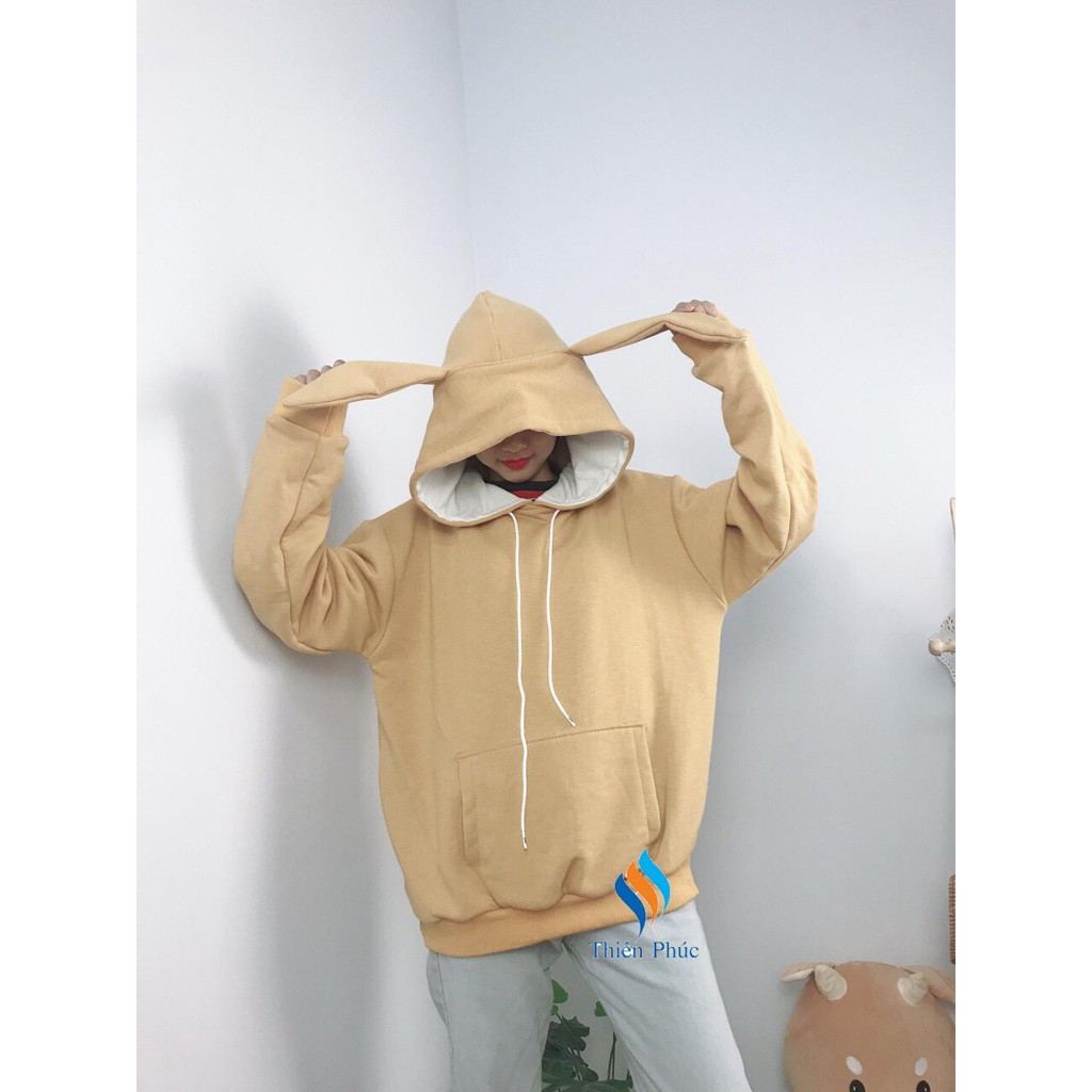 &lt; FREESHIP &gt; ÁO HOODIE TAI THỎ NAM NỮ CHẤT NỈ NGOẠI HÌNH THẬT