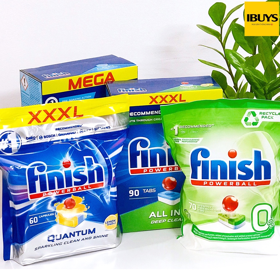 Viên rửa bát Finish ECO 0% 70v