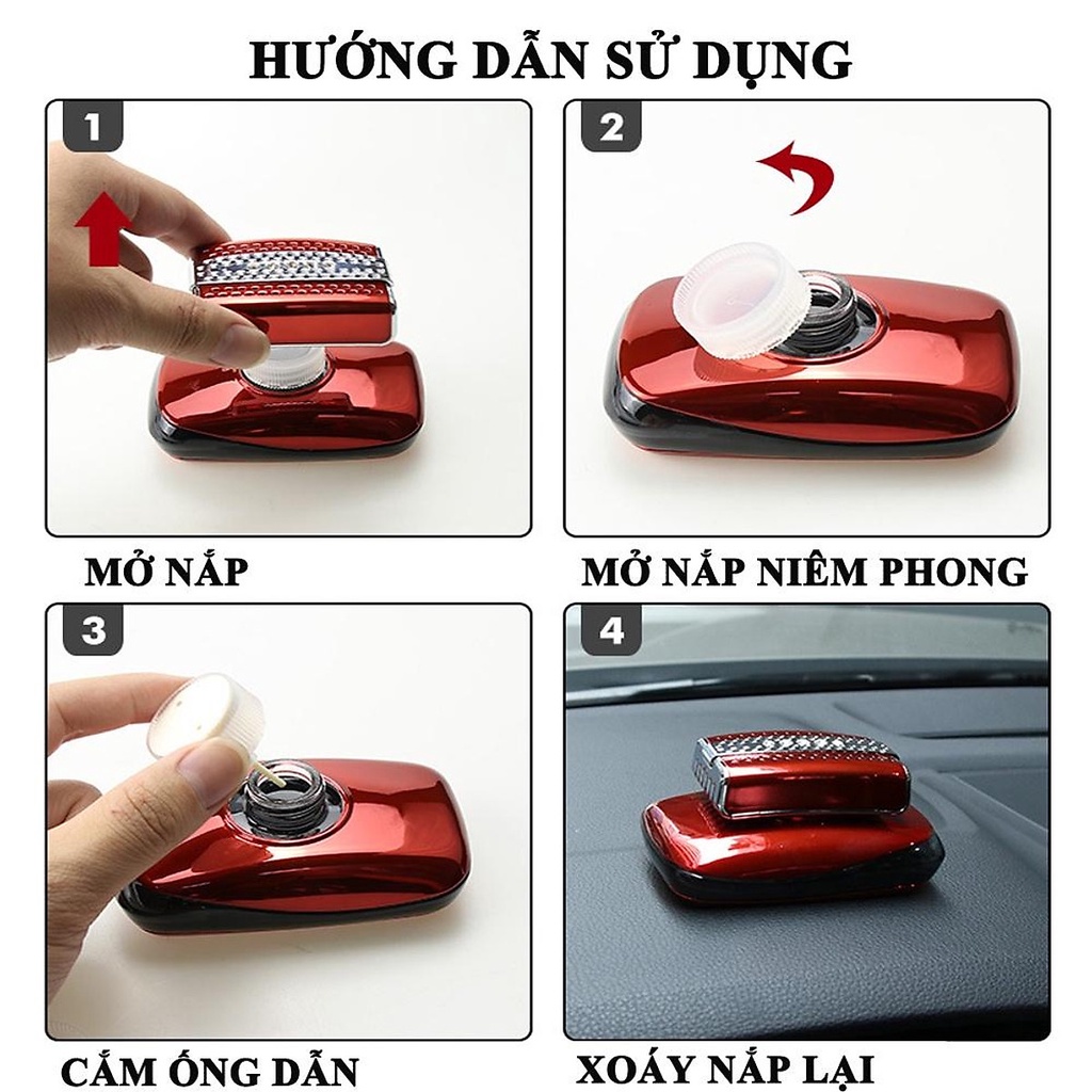 Nước Hoa Ô Tô, Nước Hoa Đính Đá Đẹp Sang Trọng, Mùi Thơm Dễ Chịu 75ml ( nắp chữ nhật)