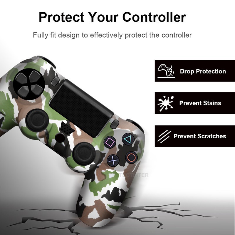 Vỏ Bọc Silicon Dẻo Họa Tiết Rằn Ri Cho Tay Cầm Chơi Game Ps4 Control 4