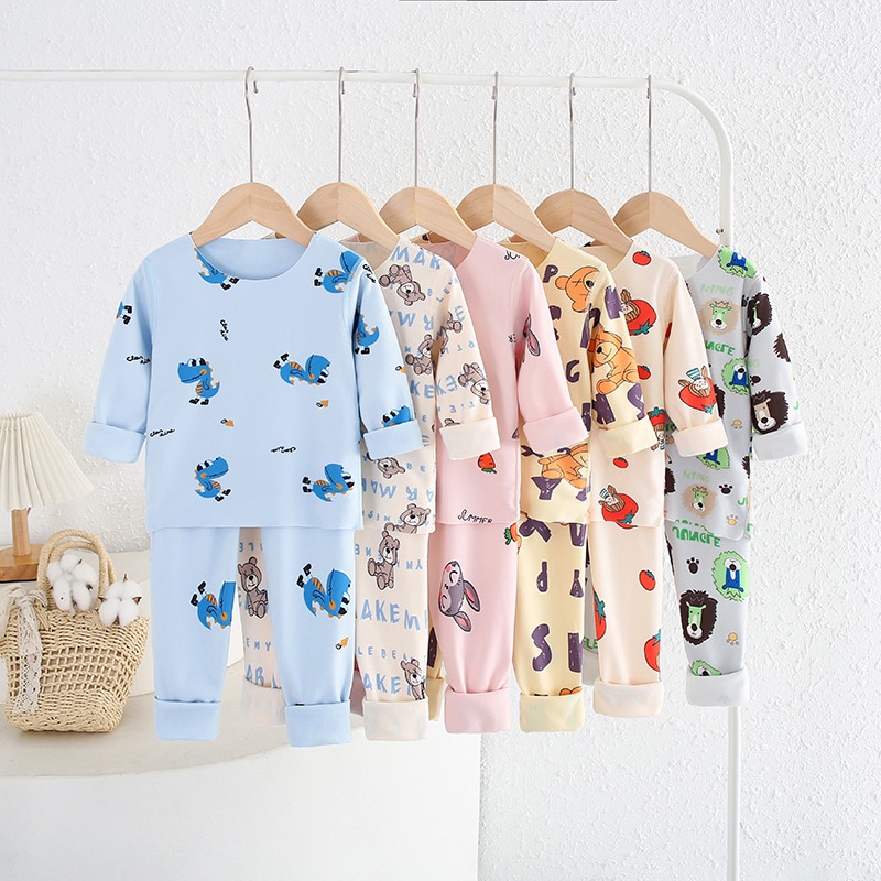 Bộ Đồ Lót Dài Tay Hai Mặt Không Đường May 90-160CM Thời Trang Cho Bé