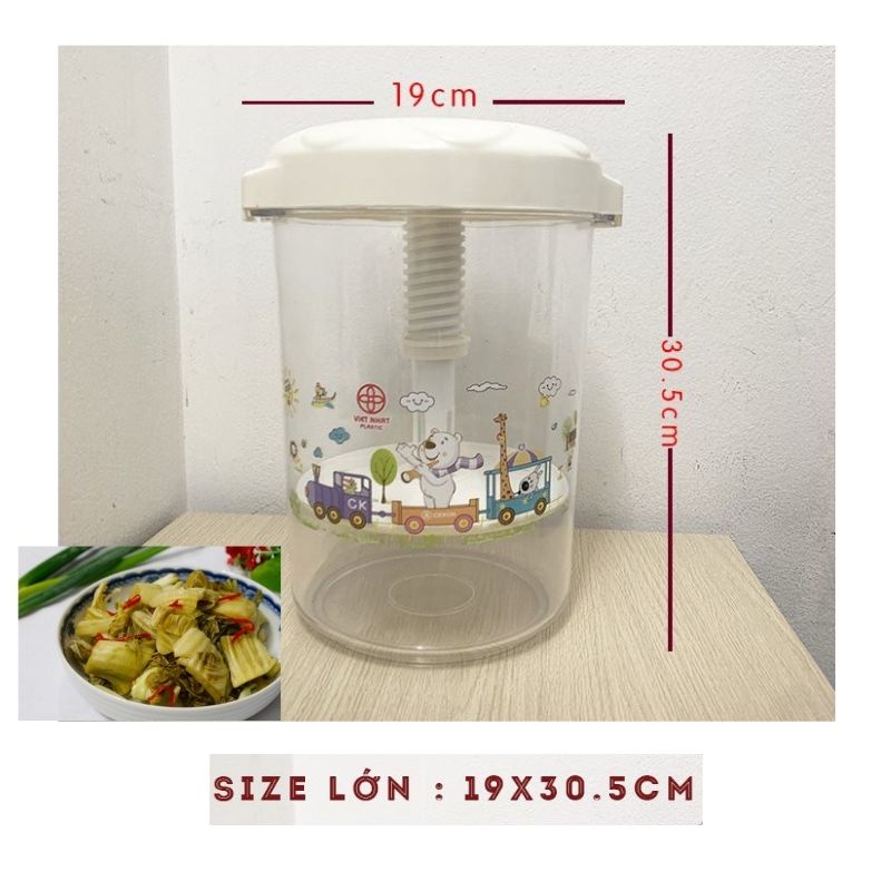 Hũ muối dưa cà thông minh Việt Nhật Hộp nén dưa cà tiện lợi loại to