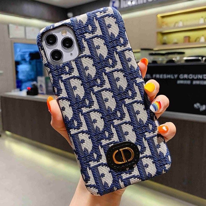 iphone 12 11 pro max big brand xs max i7 Iphone8 8plus xr Dior embroidery + leather grain metal logo mobile phone case Classy