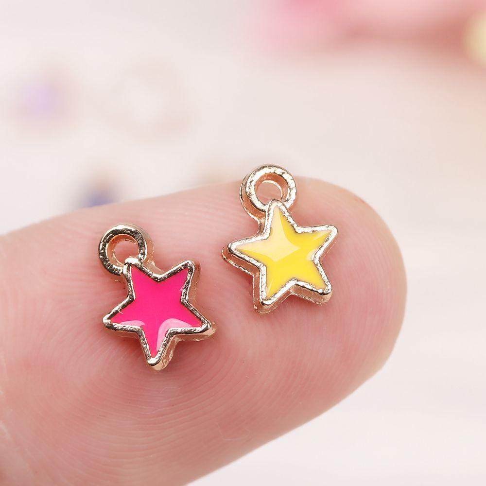 NIUYOU Set 50 Mặt Vòng cổ Hình Ngôi Sao Tráng Men Màu Sắc Ngọt Ngào 6mm DIY