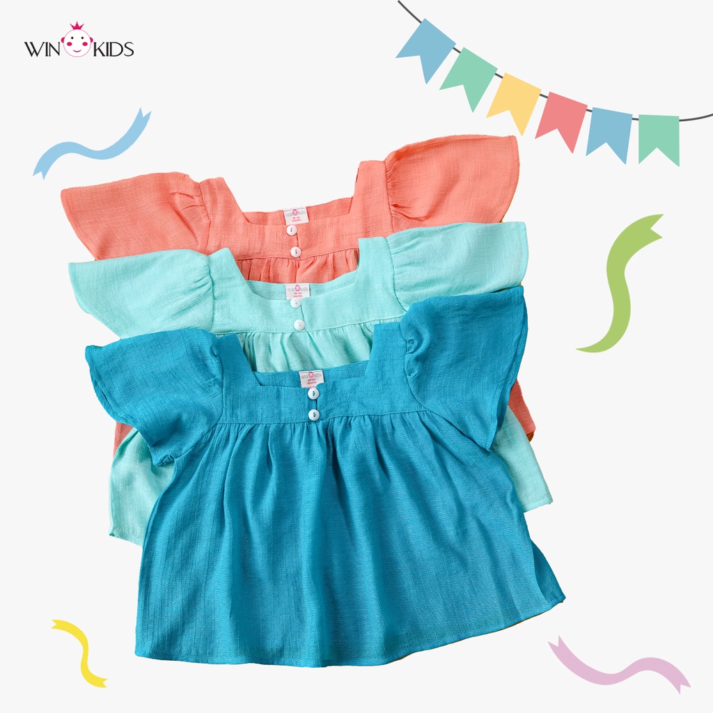 Áo bé gái cánh tiên babydoll vải cotton mềm mại bé từ 11-22kg WINKIDS Thời trang trẻ em