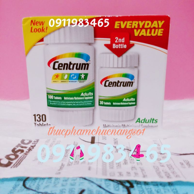Centrum Adults Vitamin Tổng Hợp 130 Viên Cam Kết Chính Hãng