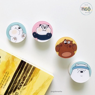 [ĐƯỢC CHỌN MẪU] Giá đỡ điện thoại - 4 Mẫu Bộ 3 Gấu Trắng Nâu Trúc dễ thương - 100% Shop tự chụp