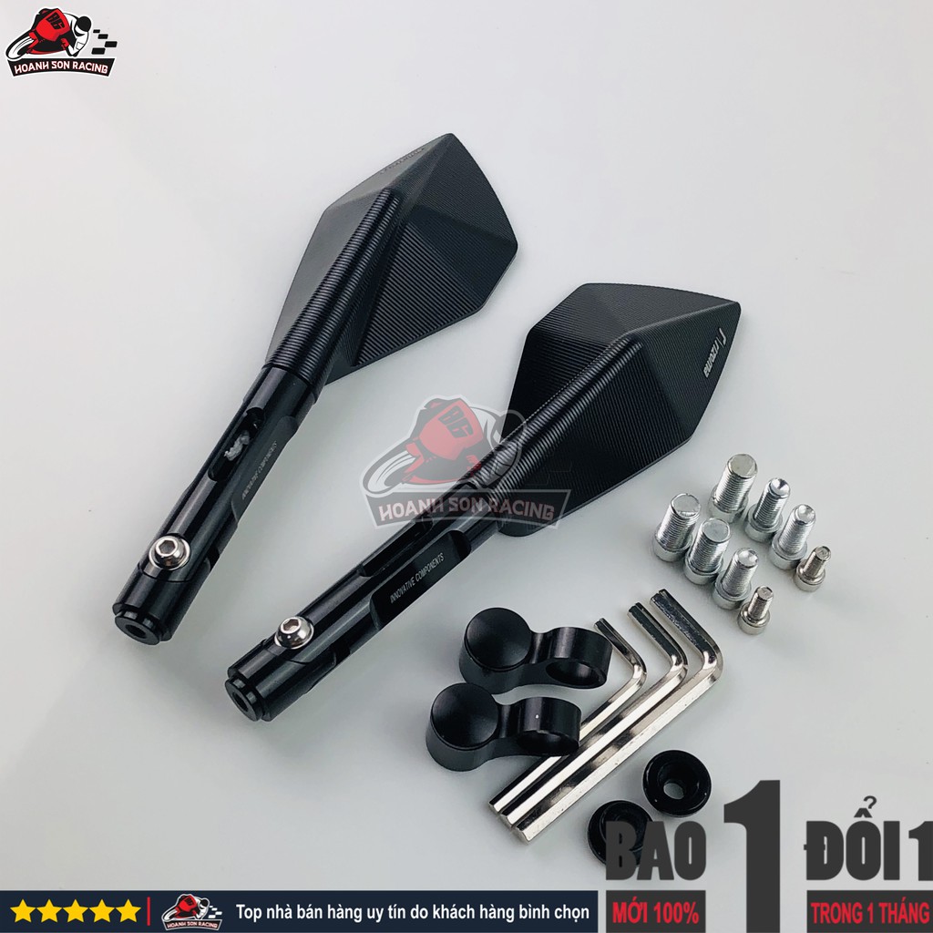 Gương 5 cạnh rizoma real nhập khẩu fullbox, gắn được tất cả các dòng xe, đầy đủ phụ kiện kèm theo  ĐEN