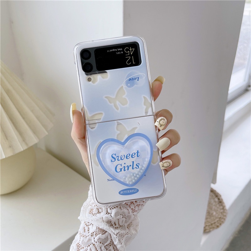 Ốp Điện Thoại Chống Sốc Hình Hoa Tulip Tím Dễ Thương Cho Samsung Galaxy Z Flip 4 Z Flip 3 5G