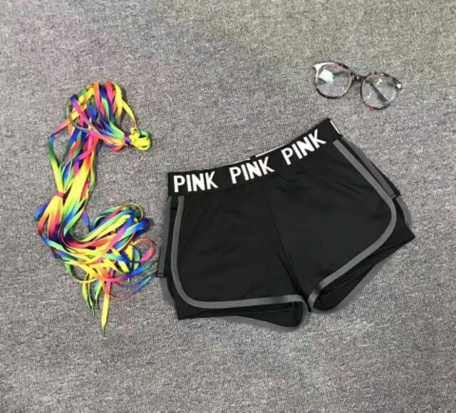 Quần Đùi Pink 2 lớp Xịn( Đồ Tập Gym)