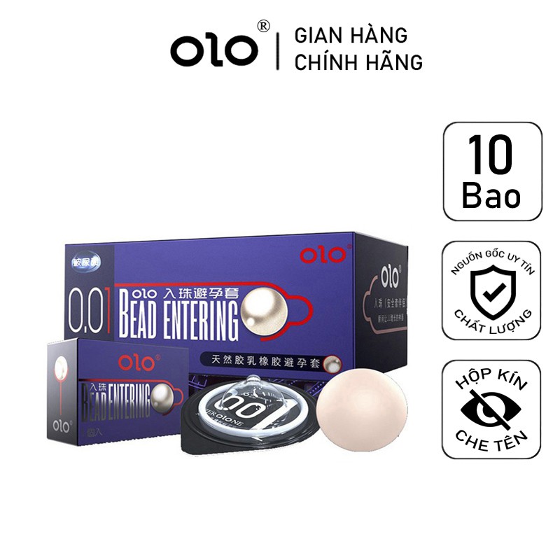 Bao Cao Su Tăng Kích Thước OLO Bi Lớn 3cm Bao Cao Su Bi Hộp 10 BCS 1 Bi Tăng Kích Thước