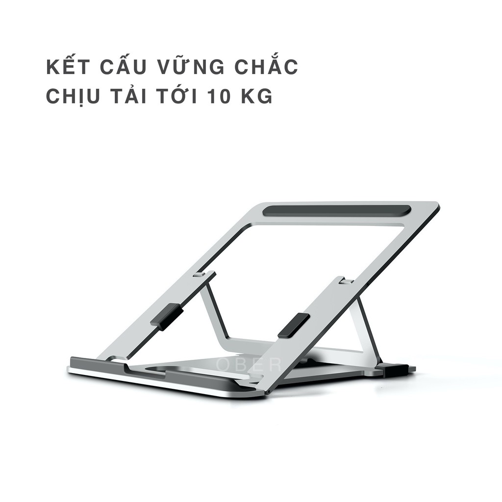 [DEAL HOT] Giá đỡ Macbook nhôm nguyên khối dày giá đỡ laptop 5 mức điều chỉnh độ cao