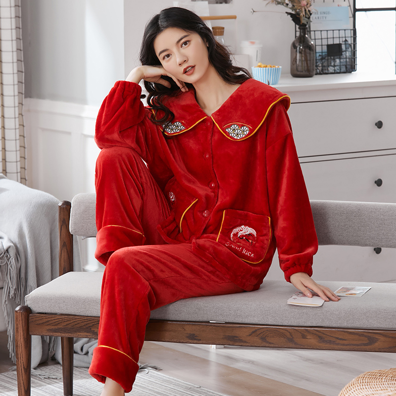 áo nữ đồ bộ pyjama Set Đồ Ngủ Dài Vải Phi Bóng Cho Cặp Đôi pijama Đồ ngủ đôi đồ mặc nhà thu đông lụa cặp đôi cao cấp nam