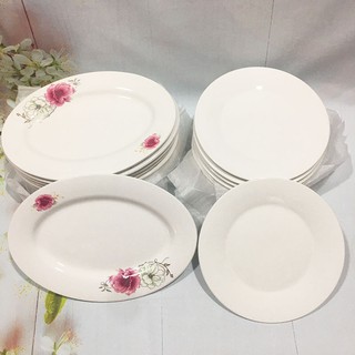 Đĩa sứ bầu dục, đĩa sứ tròn loại dày giá rẻ
