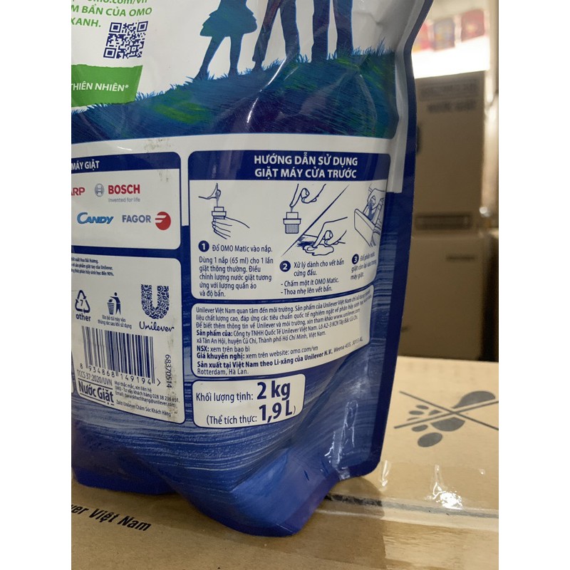 Nước Giặt Matic Cửa Trước Khử Mùi Thư Thái 2kg